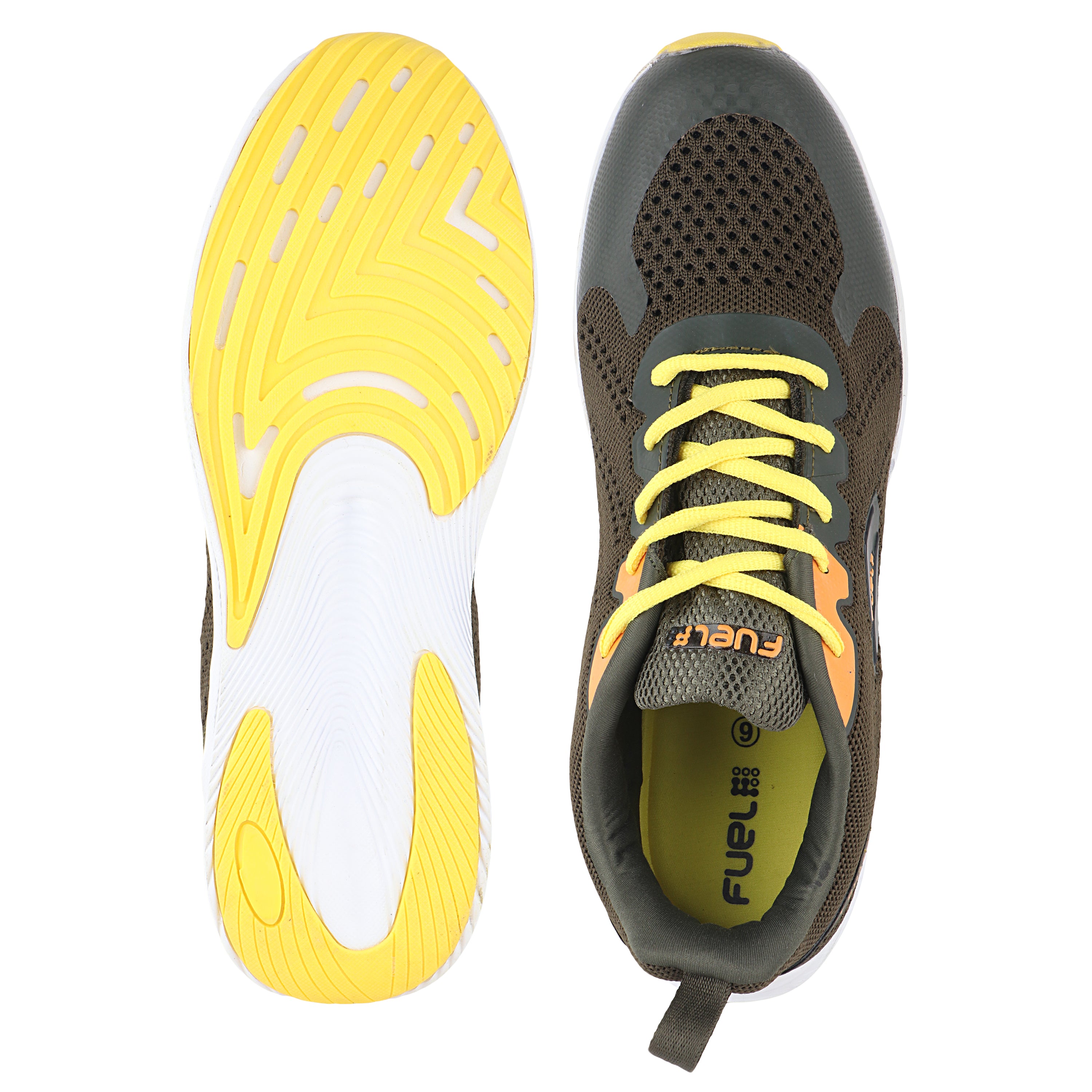 Fuel Freedom Sports Shoes For Men (Olive-Yellow)