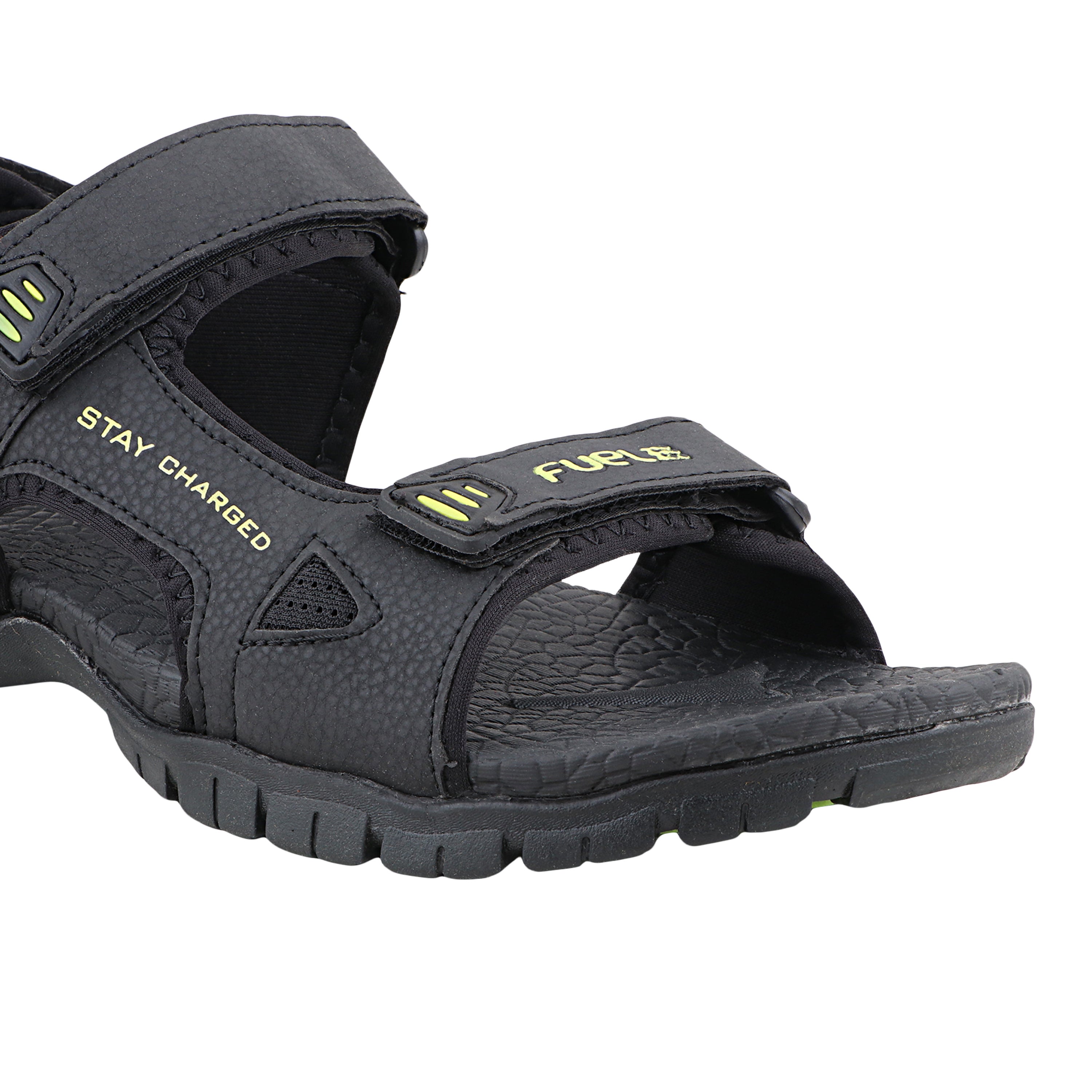 Fuel Rambo-04 sandal for Men (Black-P.Green)