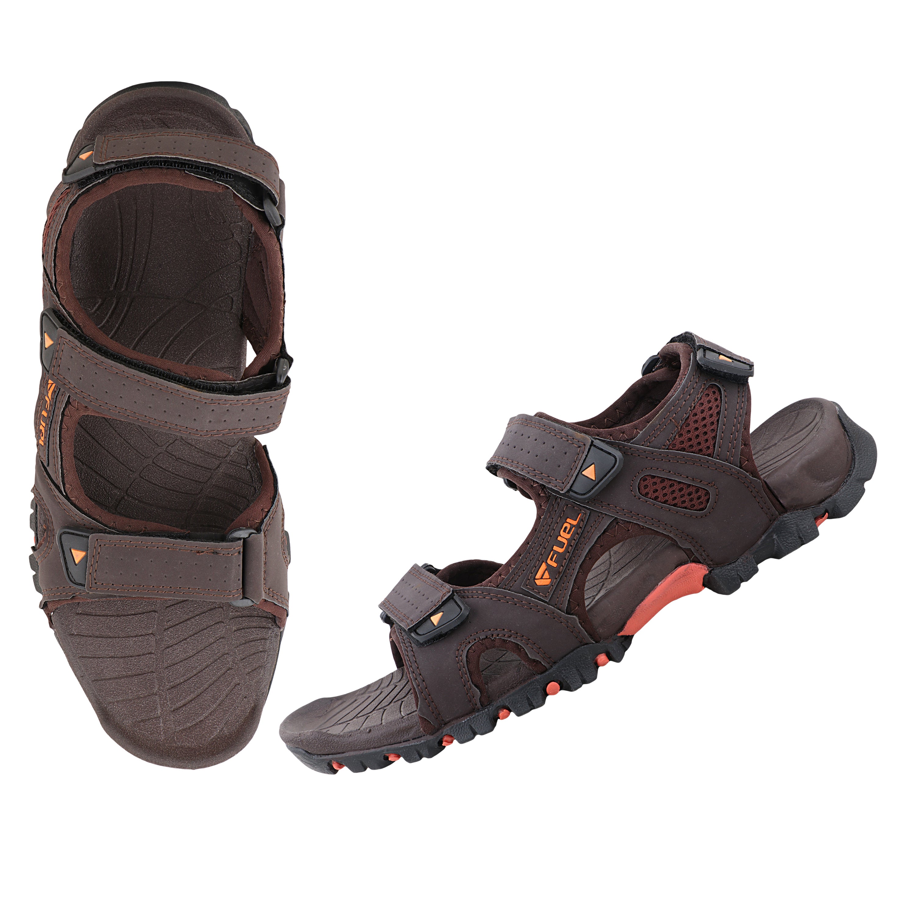 FUEL TimberLand-04 Comfortable Versatile Sporty Casual Sandals for Men (Brown-orange)