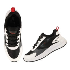 FUEL XO-Blaze Shoes for Men – Stylish & Lightweight Lycra Upper Shoes with Comfortable EVA Insole and Durable Sole for Everyday Casual Wear, (Black, White)