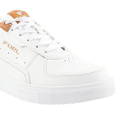 FUEL FS-01 Casual Lace-Up Sneakers Shoes for Men (White Tan)