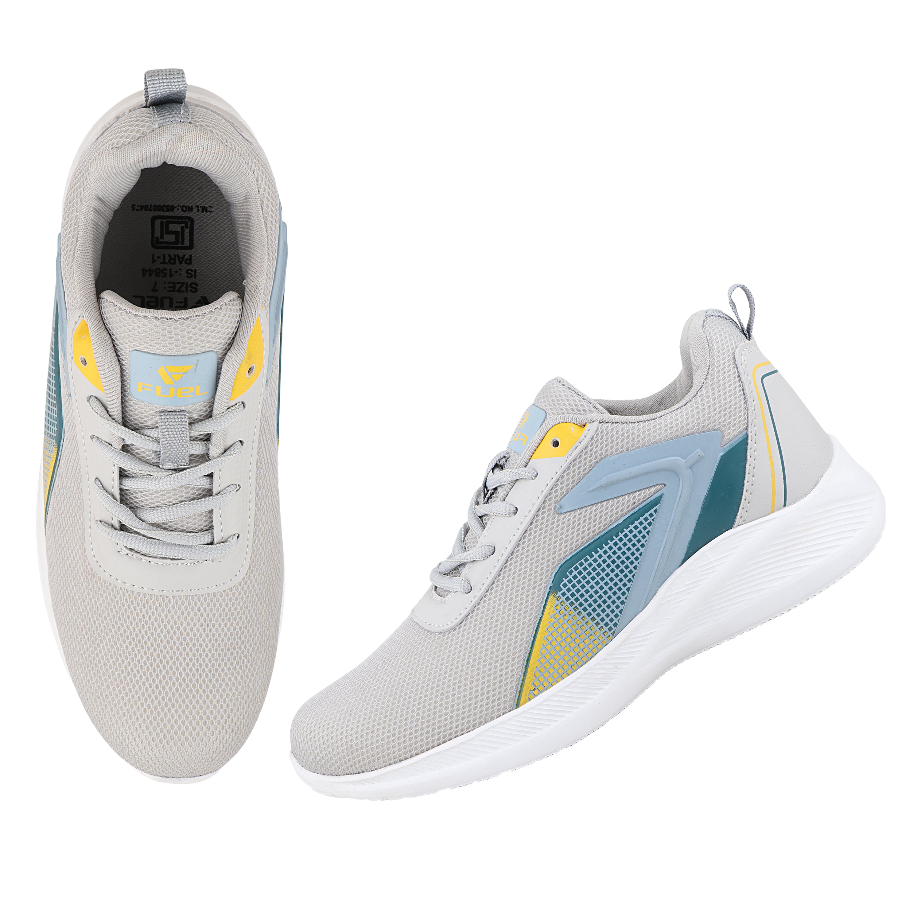 FUEL Rainbow Comfortable and light-weight Sports Shoes For Men (Grey)