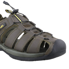 FUEL Commando Comfortable & Breathable Men’s Flexible Fisherman Outdoor Sandals with Protective Toe Cap (Olive)