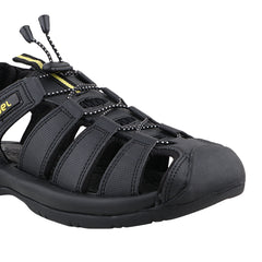 FUEL Commando Comfortable & Breathable Men’s Flexible Fisherman Outdoor Sandals with Protective Toe Cap (Black)