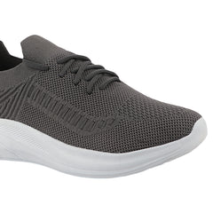 FUEL Player Breathable Knitted Fabric and Lightweight EVA Sole with Cushioned Footbed Sports Shoes for Men's (Grey)