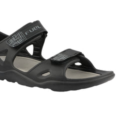 FUEL Jacob-01 Sports Sandal – Comfortable & Durable EVA Footwear with Adjustable Velcro Closure and Cushioned Footbed for Walking, Casual Wear & Outdoor Activities (Black)