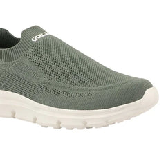 FUEL Flash-03 Men’s Casual Shoes, Green Textured Slip-On Footwear with Chunky White Sole for Everyday Wear, (Green)