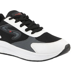 FUEL XO-Blaze Shoes for Men – Stylish & Lightweight Lycra Upper Shoes with Comfortable EVA Insole and Durable Sole for Everyday Casual Wear, (Black, White)
