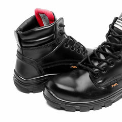 FUEL Stallion Ankle Length Steel Toe Light-weight Industrial Safety Shoes for Men (Black)