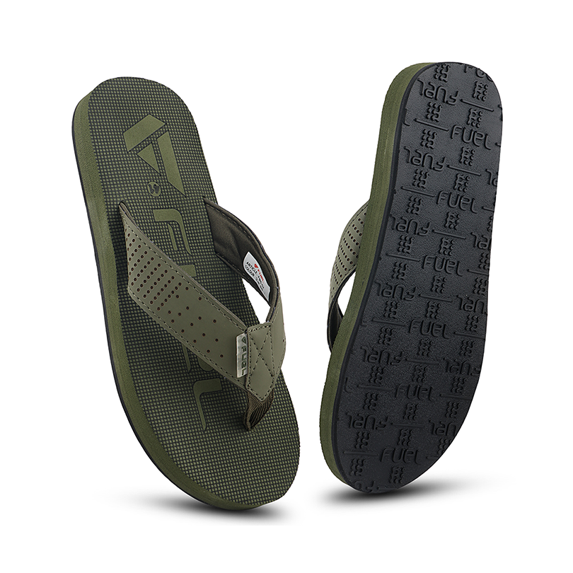 FUEL FMS-02 Comfortable & Light weight Men's Slippers (Olive)