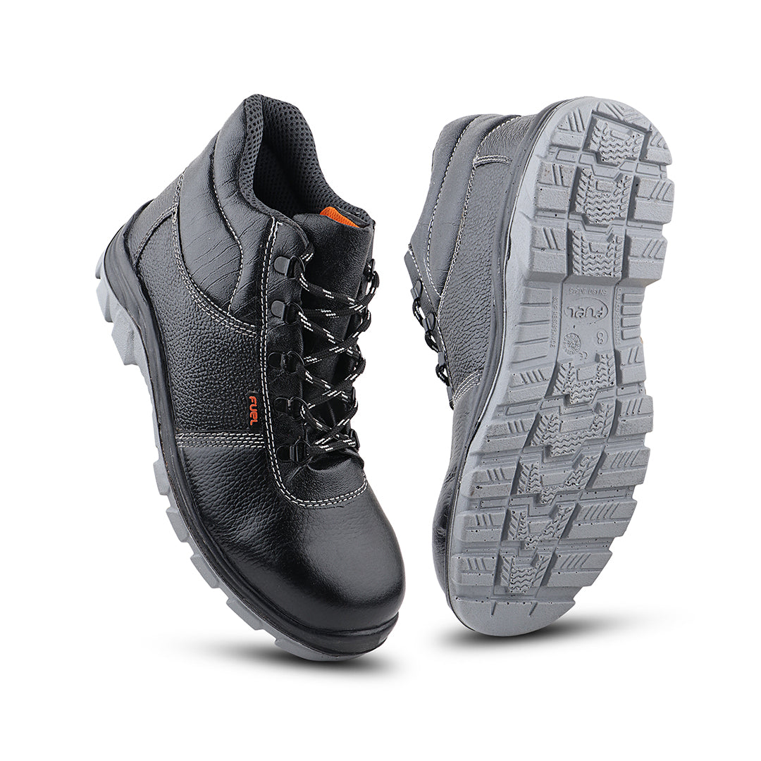 FUEL Bob-Highcut Comfortable Industrial Safety Shoes for Men |(Steel-Toe 200J)