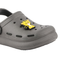 FUEL Hooper Lightweight & Comfortable Pull-On Casual Clogs with Cushioned Footbed for Kids (D.Grey)