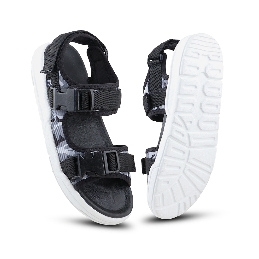 FUEL Phlox-02 Sandals For Men's (Black-Grey)