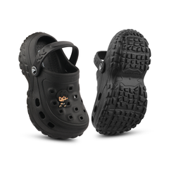 FUEL Poddle Cute & Lightweight EVA Slip-On Clogs for Kids (Black)