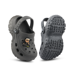 FUEL Poddle Cute & Lightweight EVA Slip-On Clogs for Kids (Grey)