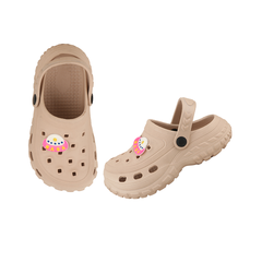 FUEL Poddle Cute & Lightweight EVA Slip-On Clogs for Kids (Beige)