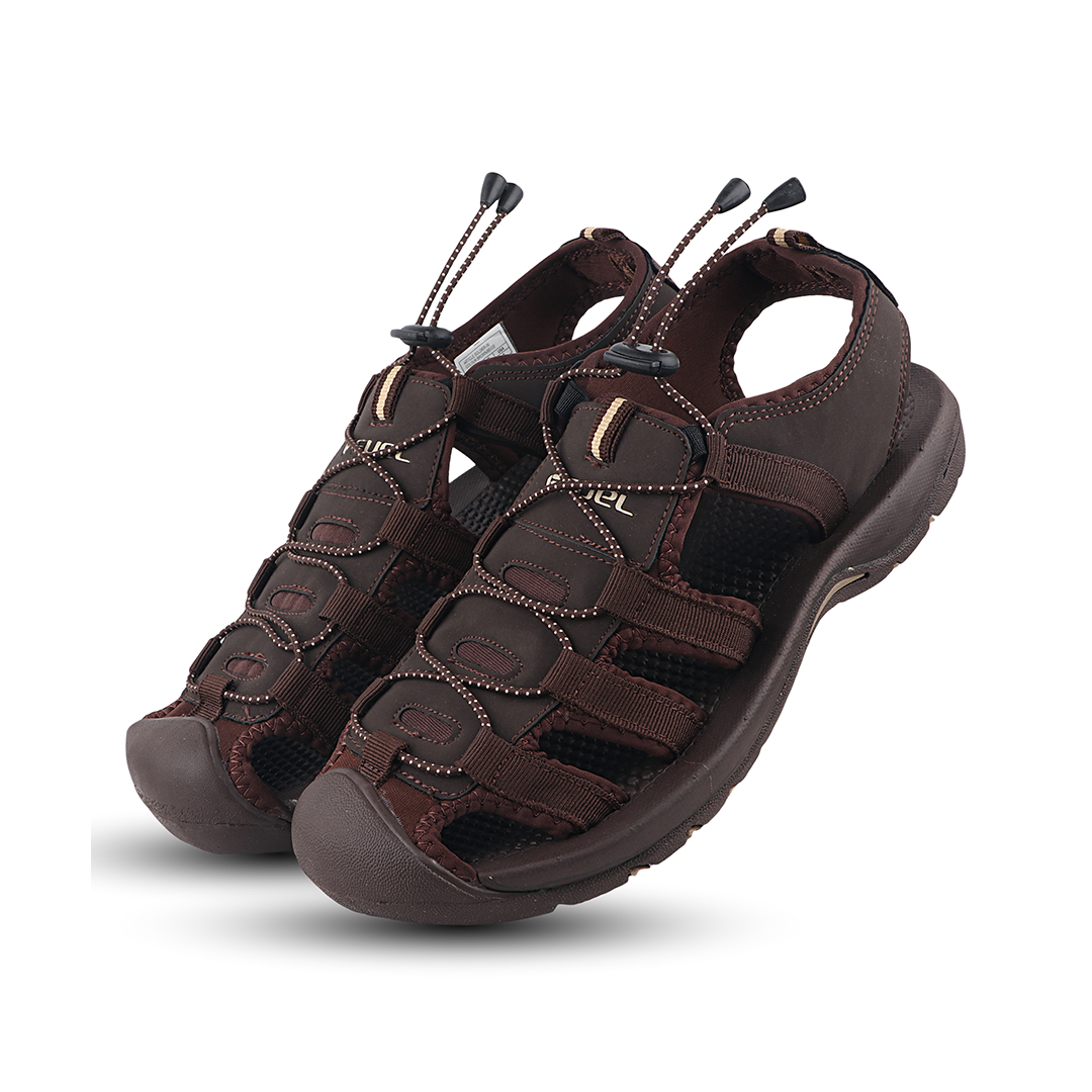 Fuel Soldier-06 Stylish Outdoor Men's Fisherman Sandals with Protective Toe Cap & Durable Grip(Brown)