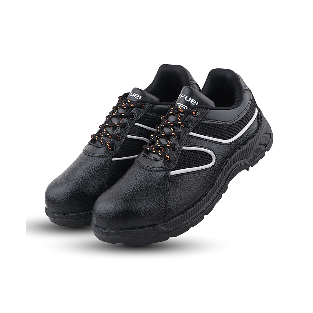 Fuel Shank Comfortable and light-weight ISI Marked Industrial Safety Shoe For Men's (Black)