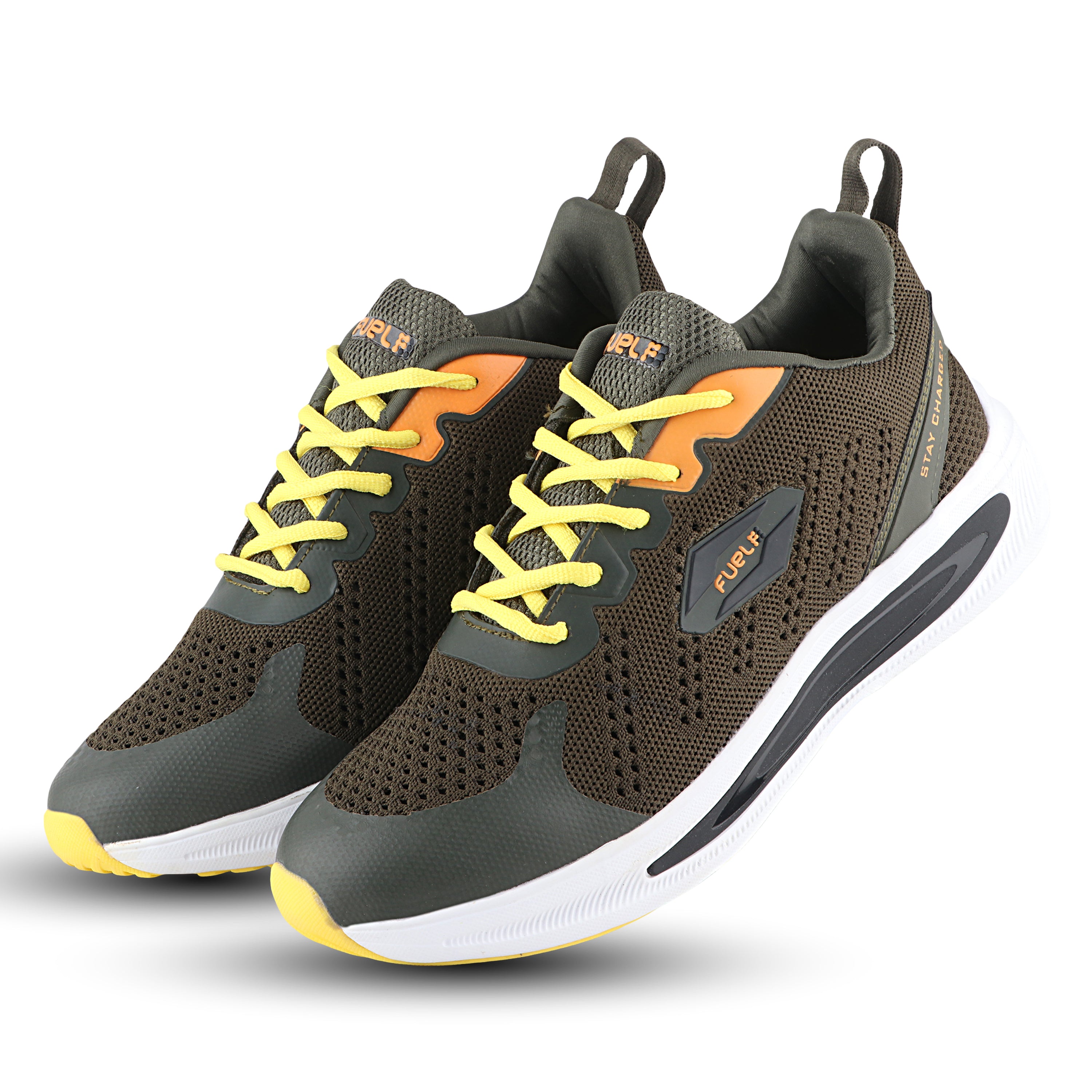 Fuel Freedom Sports Shoes For Men (Olive-Yellow)