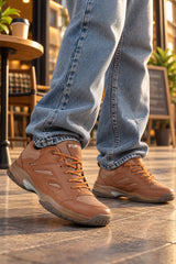 FUEL Snow Lightweight & Durable Lace-Up Sports Shoes for Men's (Brown)