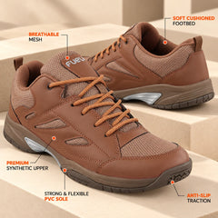FUEL Snow Lightweight & Durable Lace-Up Sports Shoes for Men's (Brown)