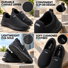 FUEL Wonder Breathable Running Shoes for Men – Ultra Comfort Fit (Black)