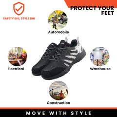 FUEL Gracy  Safety Shoes for Women's (Black-Grey)