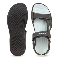 FUEL Power-lite-04 Lightweight EVA Sole and Cushioned Footbed with Adjustable Velcro Closure Sports Sandal for Boys (Grey)
