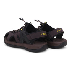 FUEL Commando-03 Fishermen Sandals | Mesh + Rexine Upper | EVA + Rubber Sole | Cushioned Footbed | Adjustable Velcro Closure (Brown)