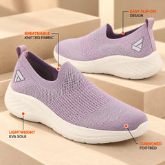 FUEL Sparkle Lightweight & Comfortable Casual Slip-On Daily Wear Sports Shoes for Women's (Lavender)