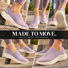 FUEL Sparkle Lightweight & Comfortable Casual Slip-On Daily Wear Sports Shoes for Women's (Lavender)