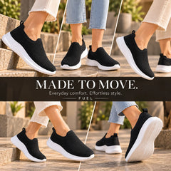 FUEL Nayasa-02 Comfortable Daily Wear Shoes for Women (Black)