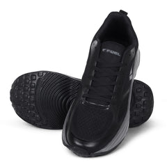 FUEL Vortex Men's Black Sports Shoes - Breathable Mesh Upper, Lightweight EVA Sole, Comfortable Fit and Stylish Design for Walking, Running, Gym, Casual Wear, Daily Use and Outdoor Activities, (Black)