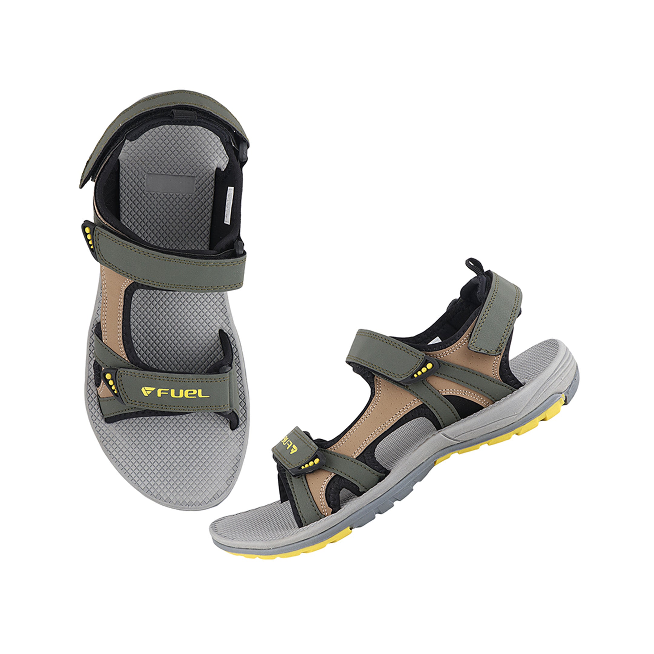 Fuel Splendor Sandals For Men's (Oilve-Yellow)