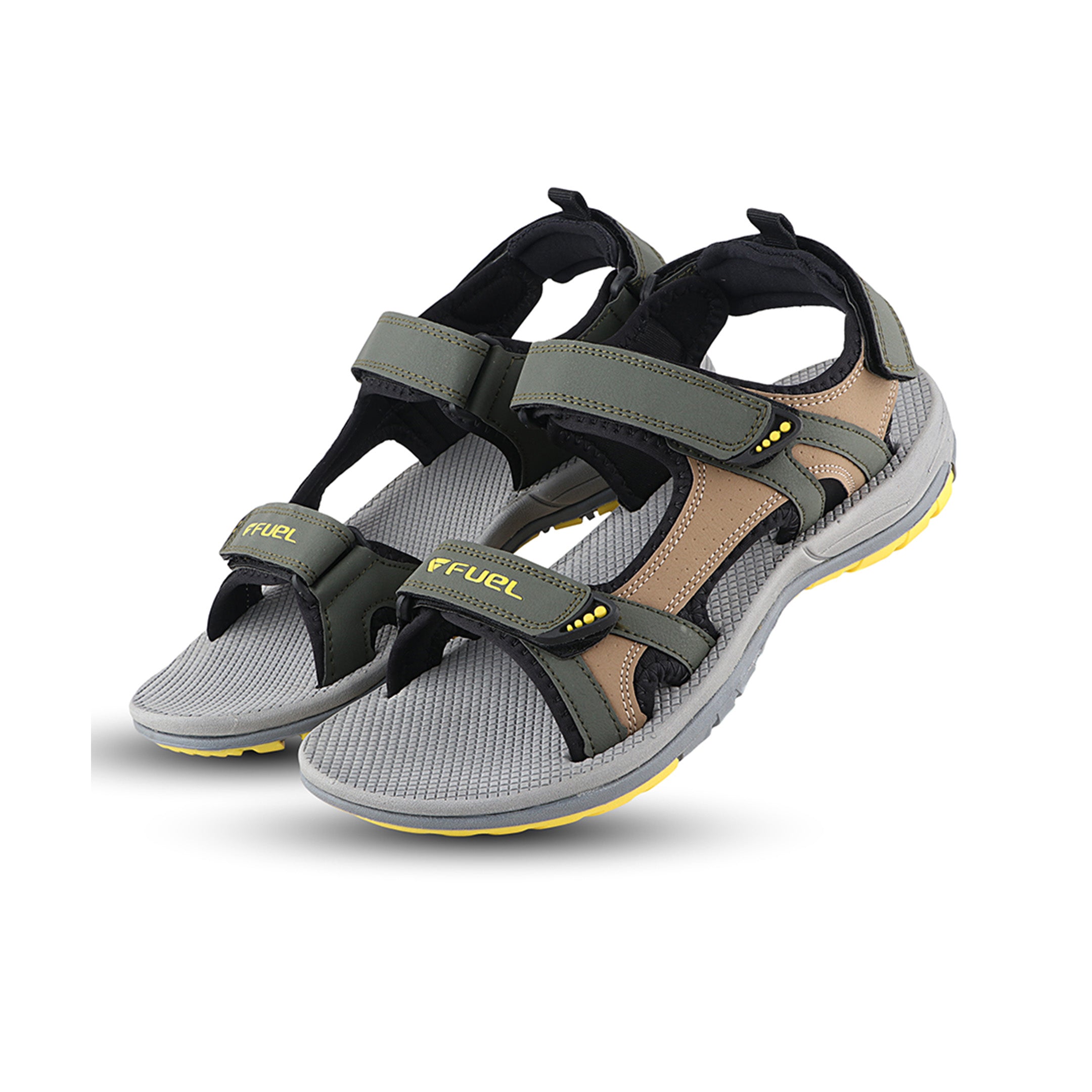 Fuel Splendor Sandals For Men's (Oilve-Yellow)