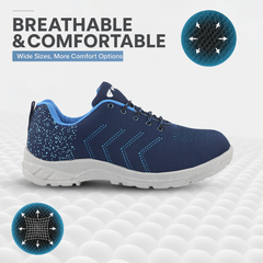 FUEL Arsenal Lightweight Safety Shoes for Men – Durable Industrial Sports Design with Strong Knitted Upper, PVC Sole, and 100J Metallic Toe Cap (UK 6–11)