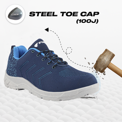 FUEL Arsenal Lightweight Safety Shoes for Men – Durable Industrial Sports Design with Strong Knitted Upper, PVC Sole, and 100J Metallic Toe Cap (UK 6–11)