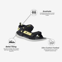 FUEL Power-02 Fully Comfort EVA Sandal For Men's (Black)
