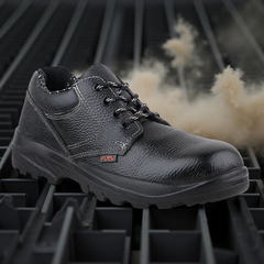 FUEL Squad DD PU Single Density Sole Industrial Safety Shoes for Men Industrial with 200J Steel Toe (Black)