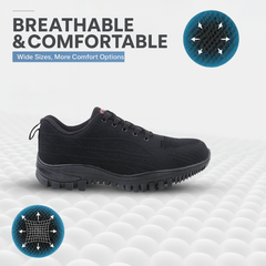 FUEL Trendy Safety Shoes in Strong Knitted Fabric, Metallic toe cap (200 J) Toe with Rubber Sole