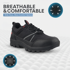 FUEL Rugged Wings Industial Nitrile Rubber Sole Safety Shoes with 200J Toe Protection for Men
