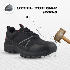 FUEL Rugged Wings Industial Nitrile Rubber Sole Safety Shoes with 200J Toe Protection for Men