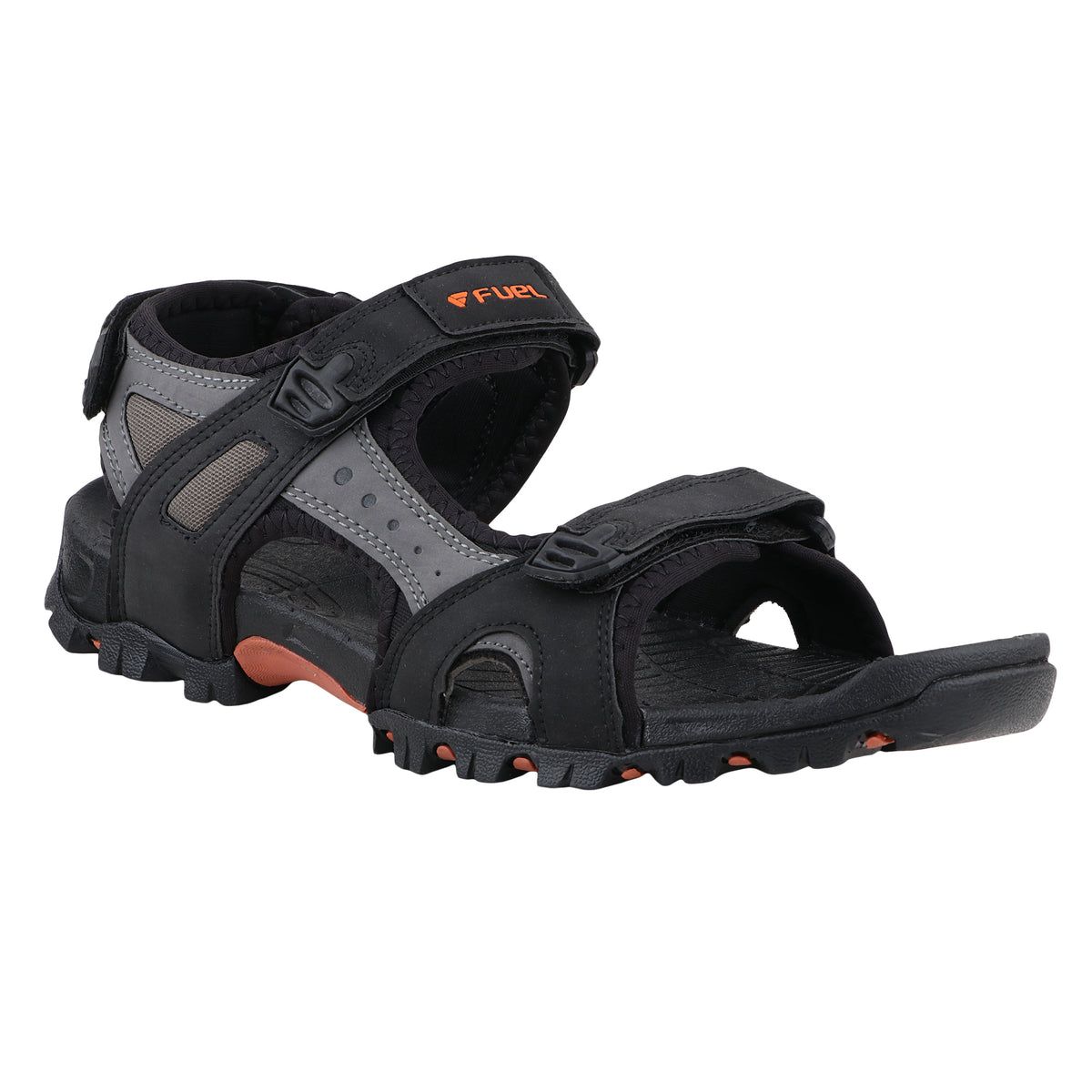 FUEL Timberland-08 Comfortable and Lightweight with Cushioned Footbed Sole Sports Sandals for Men (Black)