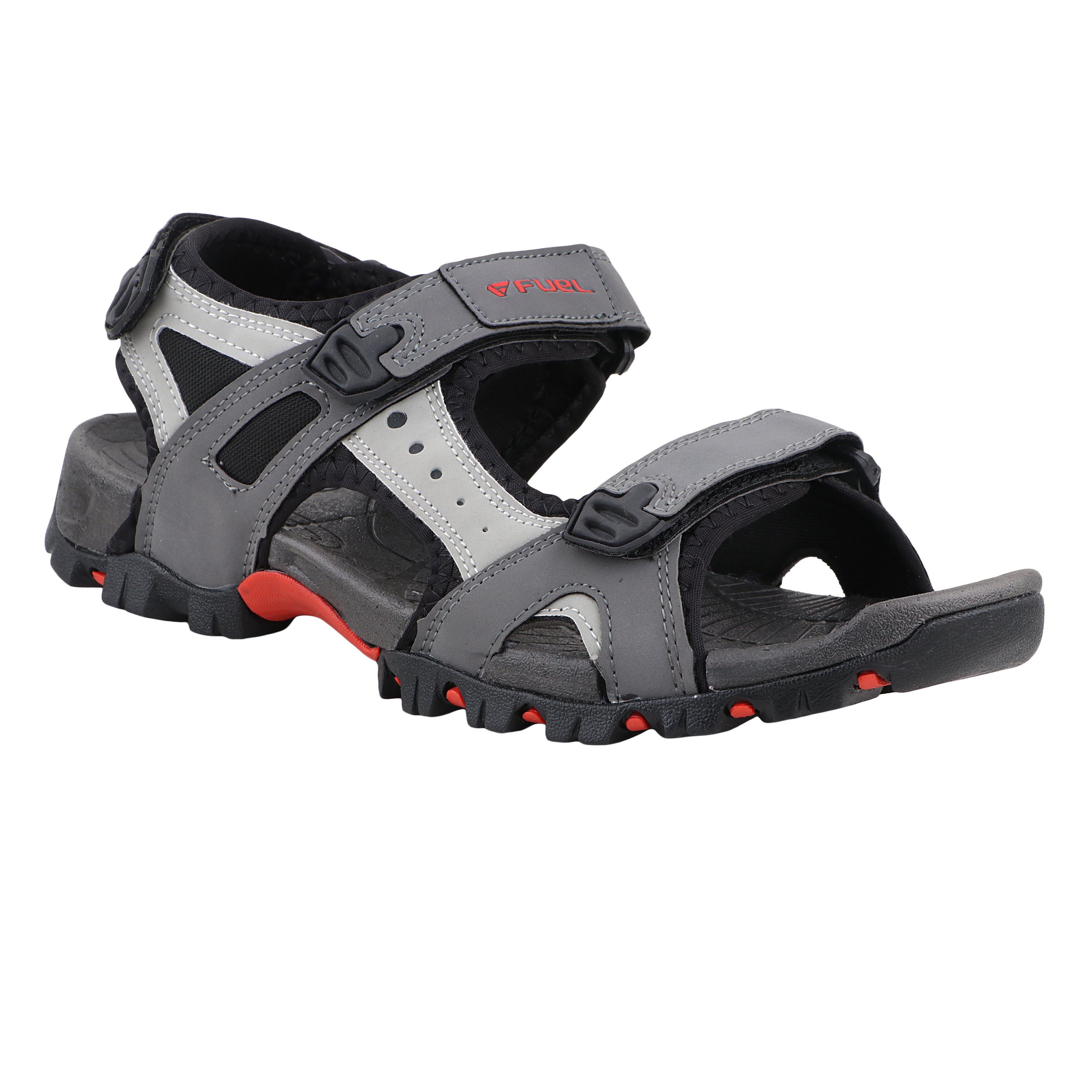 FUEL Timberland-08 Comfortable and Lightweight with Cushioned Footbed Sole Sports Sandals for Men (Grey)