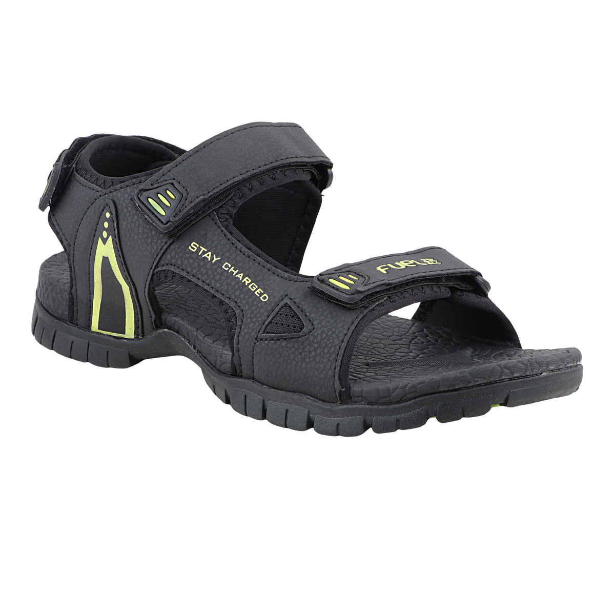 Fuel Rambo-04 sandal for Men  (Black-P.Green)