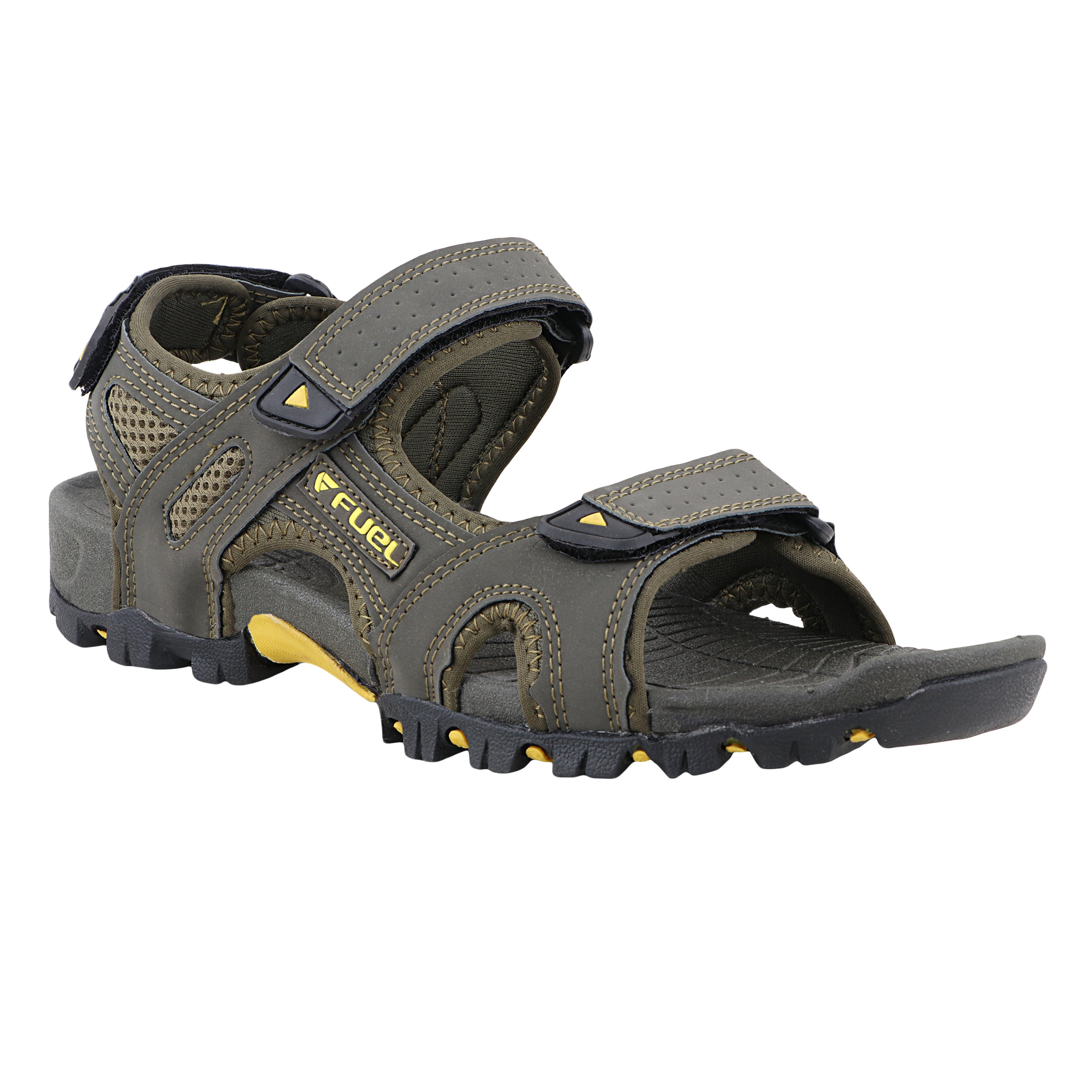 FUEL TimberLand-04 Comfortable Versatile Sporty Casual Sandals for Men (Olive-Yellow)