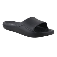Fuel Swift Black Comfort Slides with Textured EVA Sole, Anti-Slip Slip-On Slippers