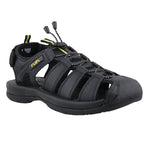 FUEL Commando Comfortable & Breathable Men’s Flexible Fisherman Outdoor Sandals with Protective Toe Cap (Black)