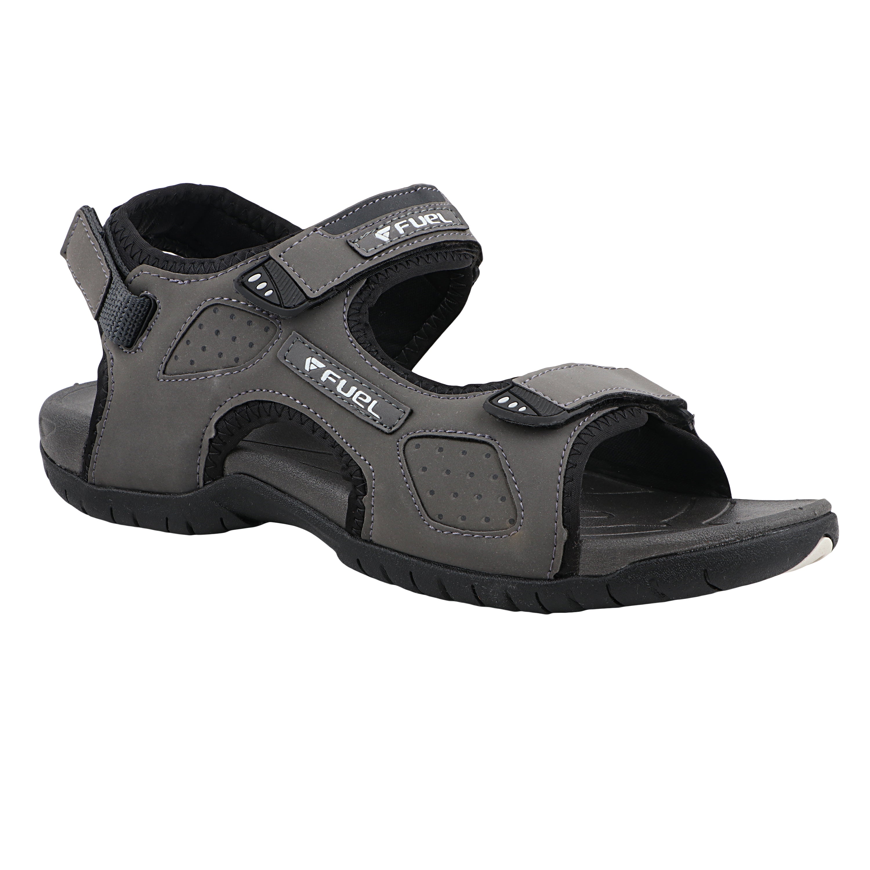 FUEL 2112-07 Tough Grip Sole Adjustable Velcro Sports Sandals (Grey)