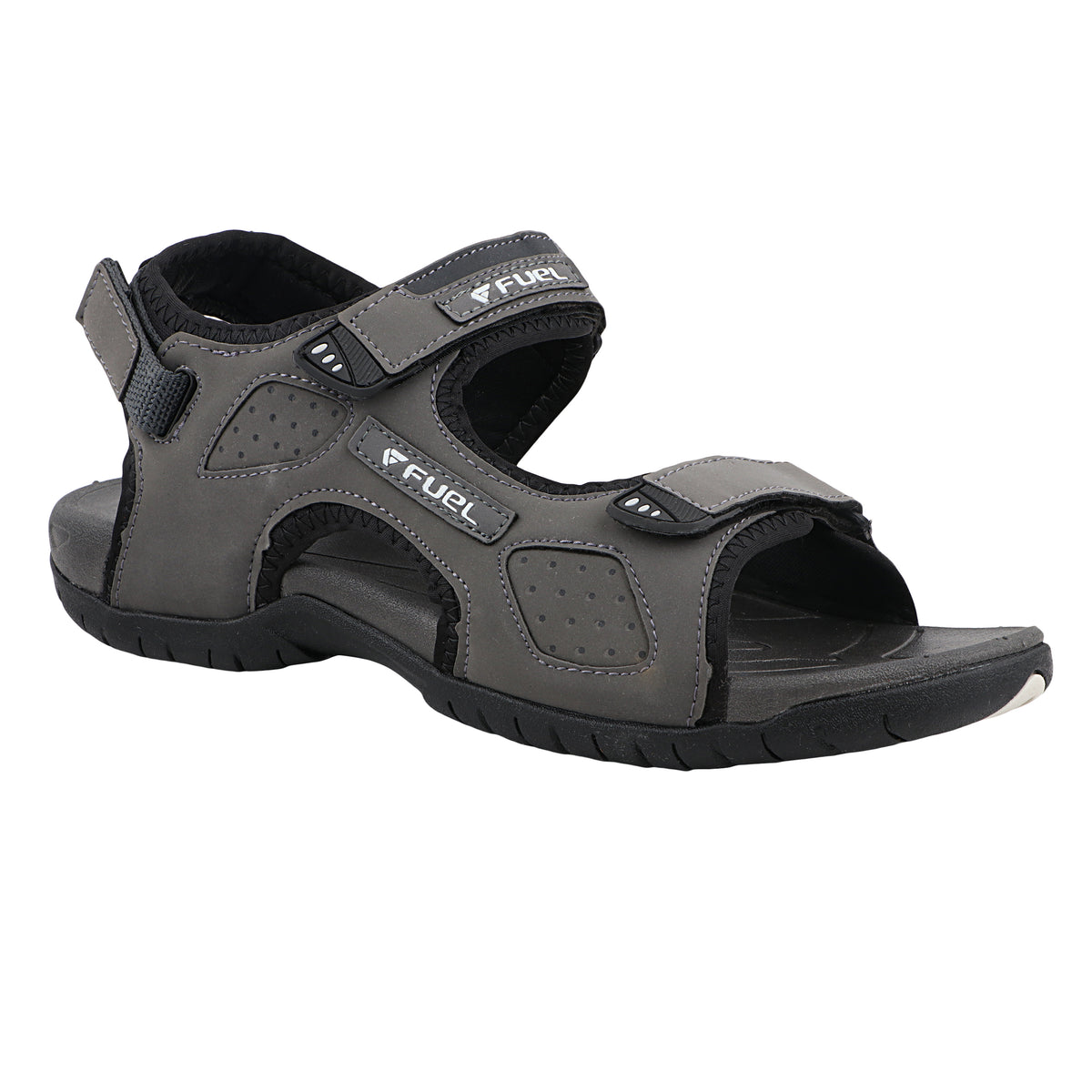 FUEL 2112-07 Tough Grip Sole Adjustable Velcro Sports Sandals (Grey)